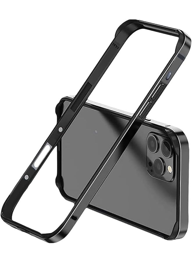 Case For Iphone 16 Pro Max New Metal Bumper Frame Slim Hard Case Cover For Iphone16 Pro Max Support For Wireless Charging Edge Armor Protective Minimal Case For Iphone 16 Pro Max Black