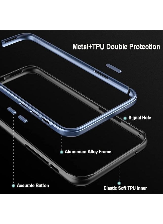 Case For Iphone 16 Pro Max New Metal Bumper Frame Slim Hard Case Cover For Iphone16 Pro Max Support For Wireless Charging Edge Armor Protective Minimal Case For Iphone 16 Pro Max Black