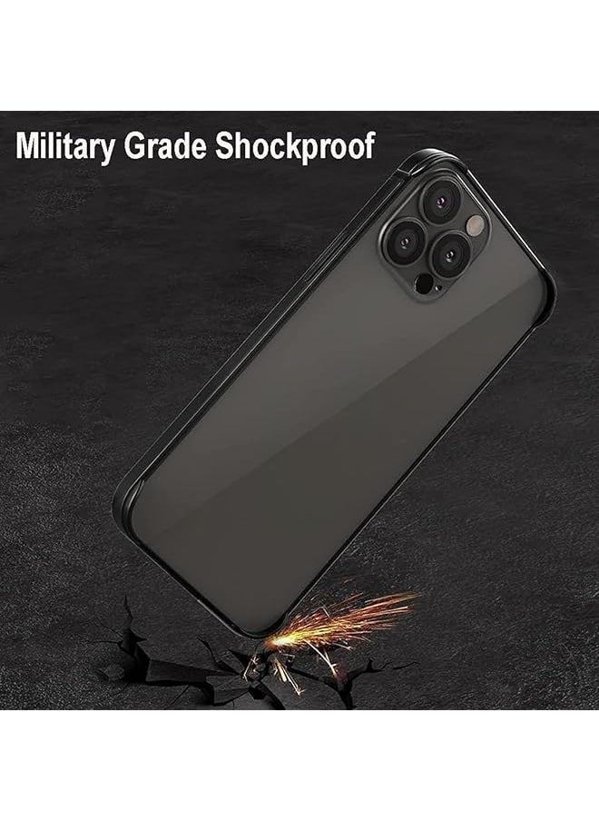 Case For Iphone 16 Pro Max New Metal Bumper Frame Slim Hard Case Cover For Iphone16 Pro Max Support For Wireless Charging Edge Armor Protective Minimal Case For Iphone 16 Pro Max Black