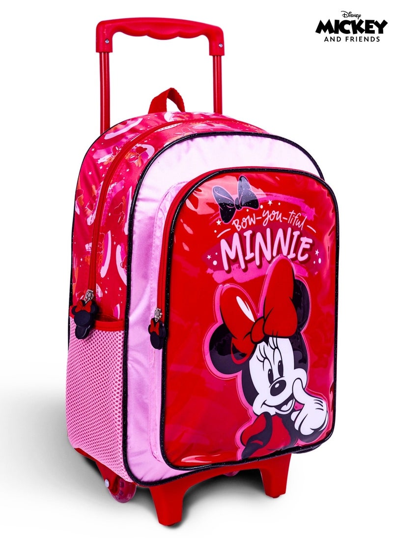 Disney - Minnie Mouse  16 Inch Kids 3-in-1 Trolley School Bag Set - Ergonomic Backpack, Insulated Lunch Bag & Pencil Case,Lightweight, Students 6+ - Perfect for Travel & School,For Girls - Image 1