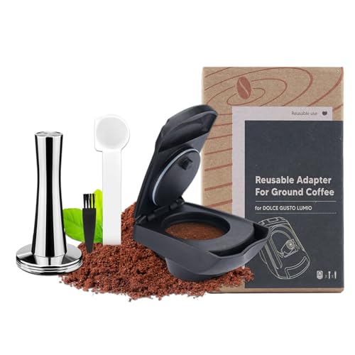 FOXNSK Reusable Coffee Capsule Adapter, Refillable Coffee Capsule Adapter Coffee Capsules Converter for Dolce Gusto edgLUMIO DG325 Machine with 41mm Coffee Tamper - Image 1