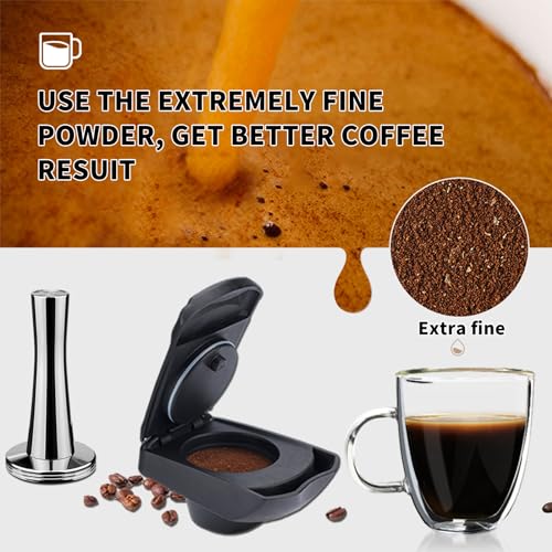 FOXNSK Reusable Coffee Capsule Adapter, Refillable Coffee Capsule Adapter Coffee Capsules Converter for Dolce Gusto edgLUMIO DG325 Machine with 41mm Coffee Tamper - Image 5