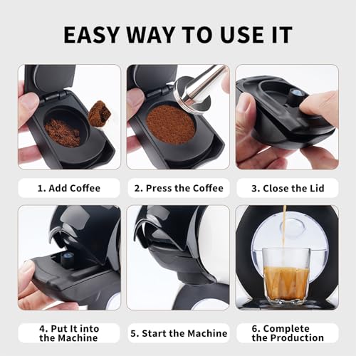 FOXNSK Reusable Coffee Capsule Adapter, Refillable Coffee Capsule Adapter Coffee Capsules Converter for Dolce Gusto edgLUMIO DG325 Machine with 41mm Coffee Tamper - Image 3