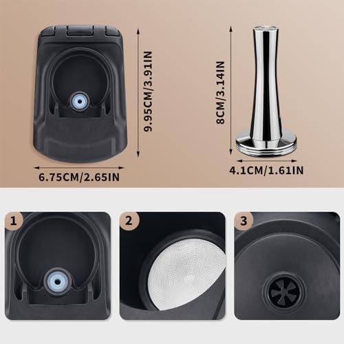 FOXNSK Reusable Coffee Capsule Adapter, Refillable Coffee Capsule Adapter Coffee Capsules Converter for Dolce Gusto edgLUMIO DG325 Machine with 41mm Coffee Tamper - Image 2