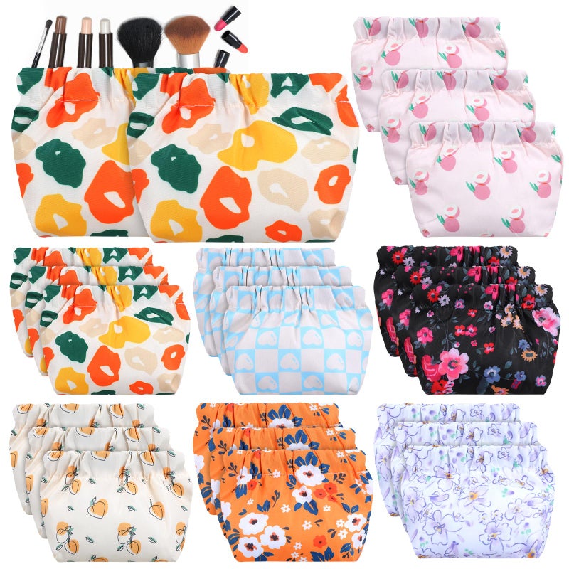 JOUTYFOR 21 Pcs Mini Makeup Bag for Purse, Portable Cosmetic Bag, Small Waterproof Pouches Travel Lipstick Organizer for Women (4.7 x 5.1 Inch) - Image 1