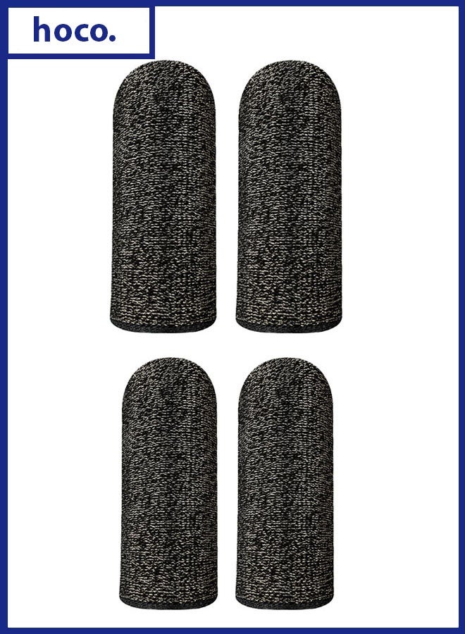 hoco. GM4 Phantom Super Conducting Silver Fiber Screen Finger Sleeves For Mobile Gaming(2 Pairs, Black) - Image 1