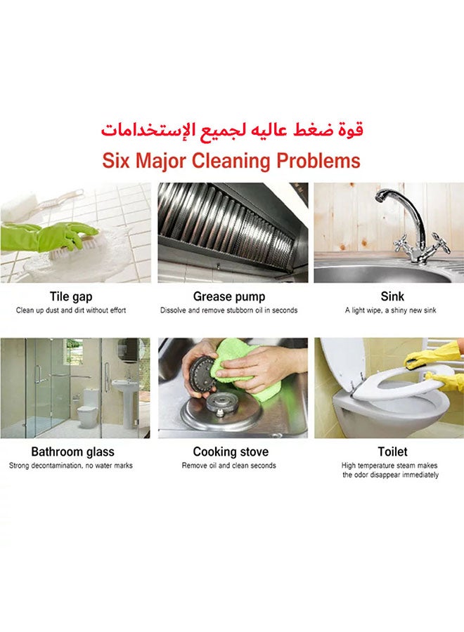 Steam Cleaner,Handheld Multi-Purpose Pressurized Steamer With 9 Accessories For Stain Removal Carpets Windows Curtains Floor Car Seats Yellow/Black/White - Image 5