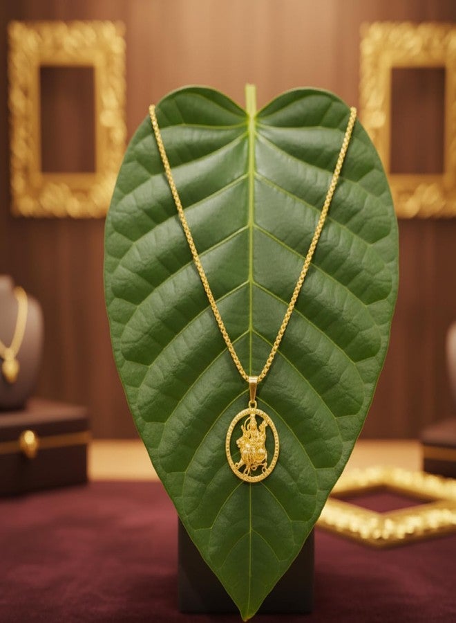 CHARMS Maa Durga Ji Locket – Sacred Ambe Mata Gold Tone Religious Pendant Necklace - Image 4