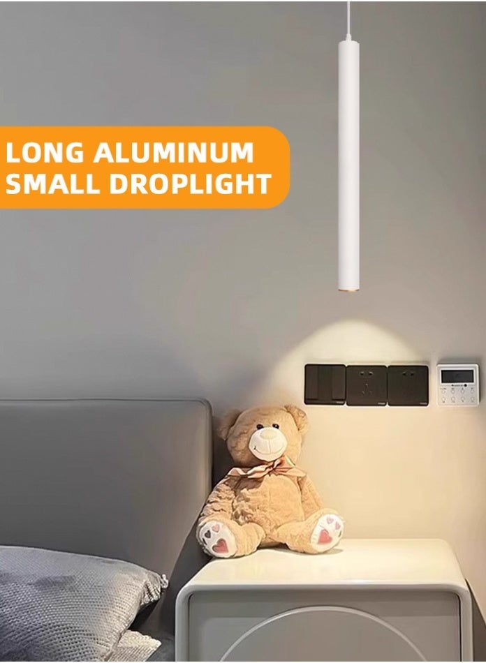 Vmax Modern Pendant Light Ceiling Lamp, 3000K Warm White, Hanging LED Tube Light, Chandelier Spot Light, for Kitchen, Bedroom, Living Room – White/Brown (White, 6W 4 * 50mm, Warm White) - Image 3