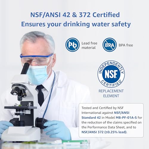 Maxblue PF-01A Water Filter Replacement for Waterdrop® Pitcher and Dispenser Filtration System, Fits Waterdrop® PF-01A, Reduces Lead, PFOA/PFOS, Chlorine, Last Up to 3 Months/200 Gallons, 2 Pack - Image 4