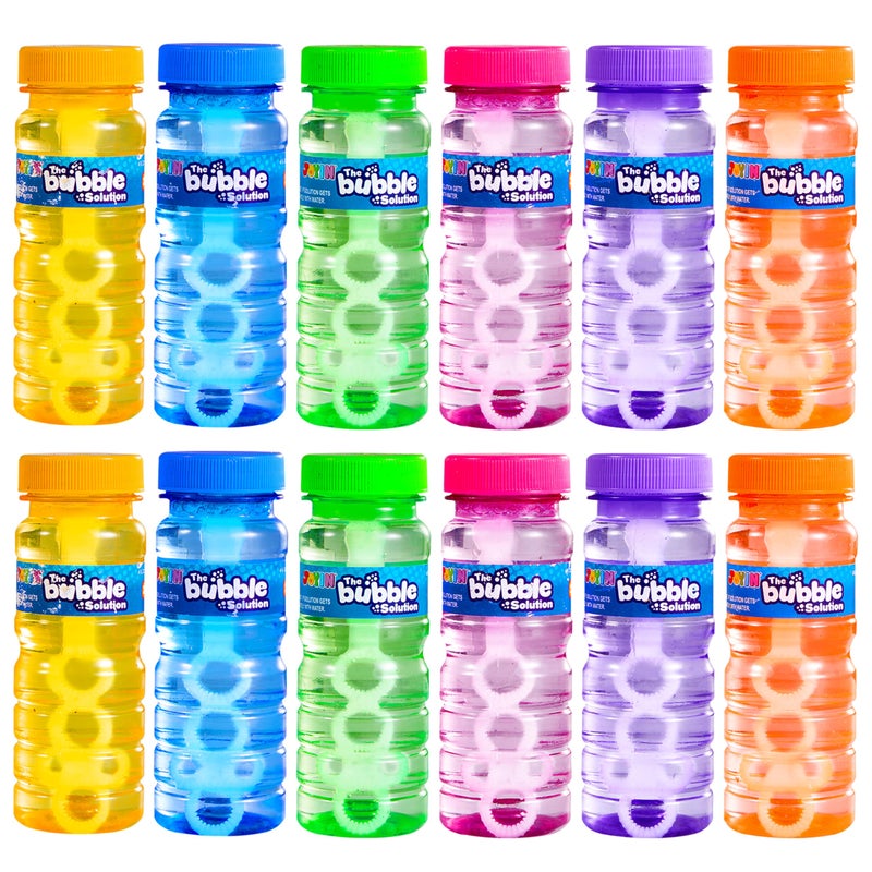JOYIN Bubble Bottles 6/12/24/36PCS (4oz Solution), Bubbles Wand Bulk for Party Favors for Kids, Toddler Summer Outside Toys Gift for Kids (12) - Image 1