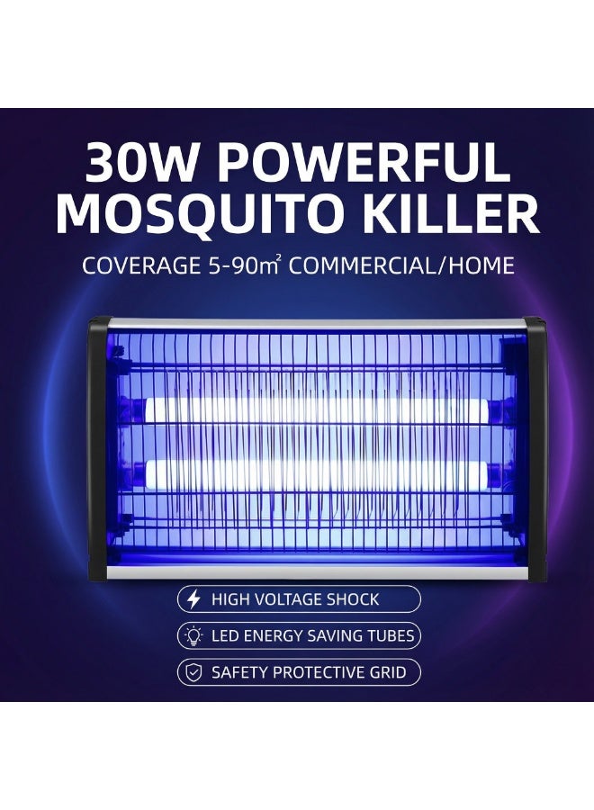 واي آند دي مصباح مبيد البعوض 30 واط ضوء الأشعة فوق البنفسجية كهربائي مبيد الحشرات 2500 فولت للذباب والدبابير والحشرات المنزل المطبخ الفناء الخلفي التخييم - Image 1