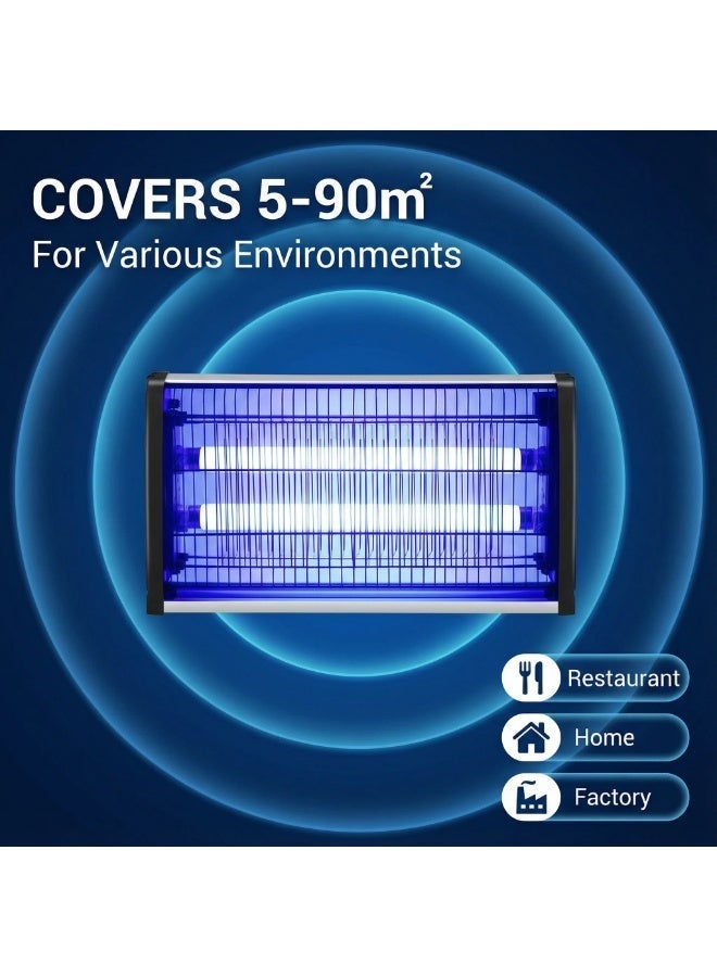 واي آند دي مصباح مبيد البعوض 30 واط ضوء الأشعة فوق البنفسجية كهربائي مبيد الحشرات 2500 فولت للذباب والدبابير والحشرات المنزل المطبخ الفناء الخلفي التخييم - Image 4