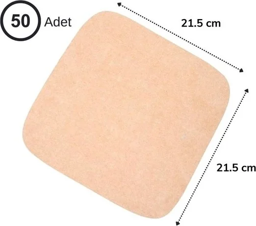 5 دي ام 50 Pcs Air Fryer Baking Paper Disposable Oil Waterproof Non-Stick Non-Hole Flat Square Model