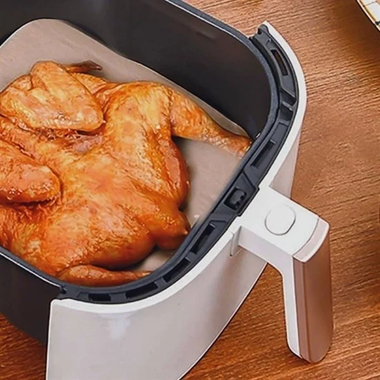 5 دي ام 50 Pcs Air Fryer Baking Paper Disposable Oil Waterproof Non-Stick Non-Hole Flat Square Model
