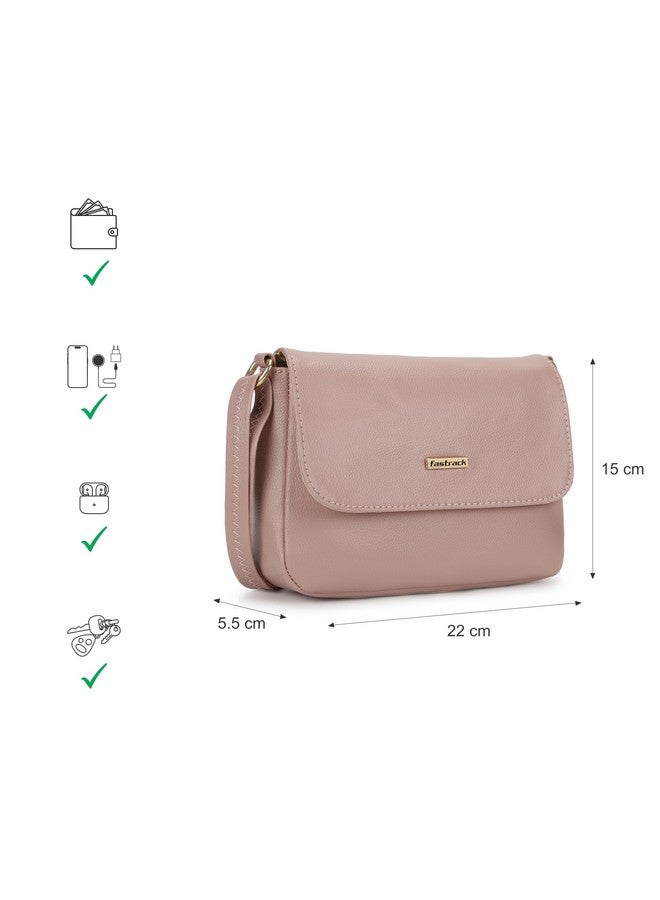 fastrack Fastrack Women Everyday Sling Bag | Magnetic Closure, Inner Zip Pocket and Spacious Interior | Adjustable Sling Belt | Perfect for Daily Use | Sling Bag for Casual Carry, Peach - Image 4