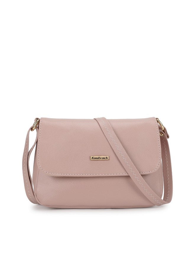 fastrack Fastrack Women Everyday Sling Bag | Magnetic Closure, Inner Zip Pocket and Spacious Interior | Adjustable Sling Belt | Perfect for Daily Use | Sling Bag for Casual Carry, Peach - Image 1