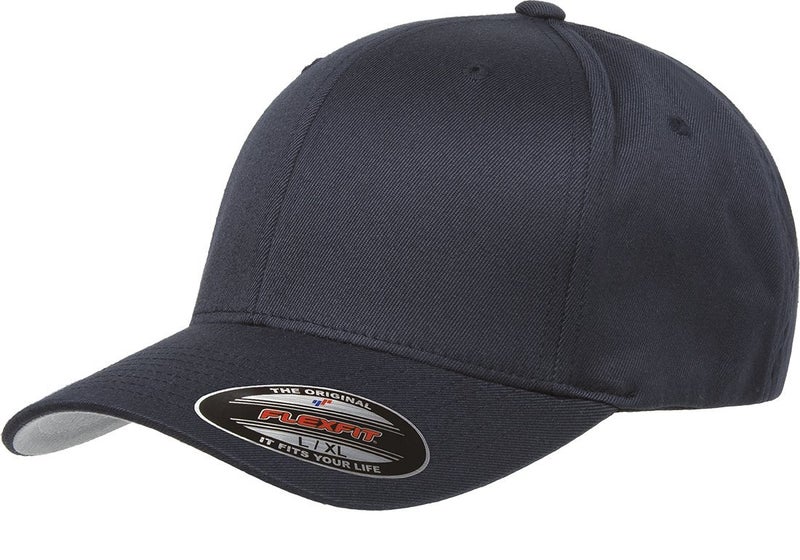 Flexfit Men's Wooly Combed Twill Fitted Baseball Cap, Dark Navy, Large-X-Large - Image 1