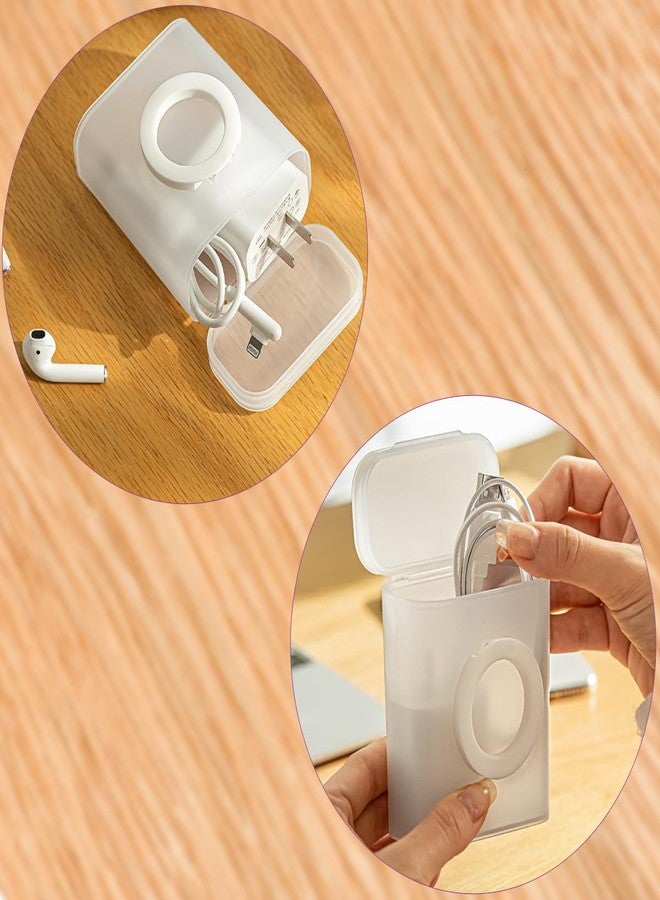 OKOMATCH 3 Pcs Qtip Holder Travel Portable Case Dispenser Container With Lid Hair Tie Clips Organizer For Girls Floss Pick Holder Storage Small Items Bathroom Endtable Office Desktop (Frosted White) - Image 5