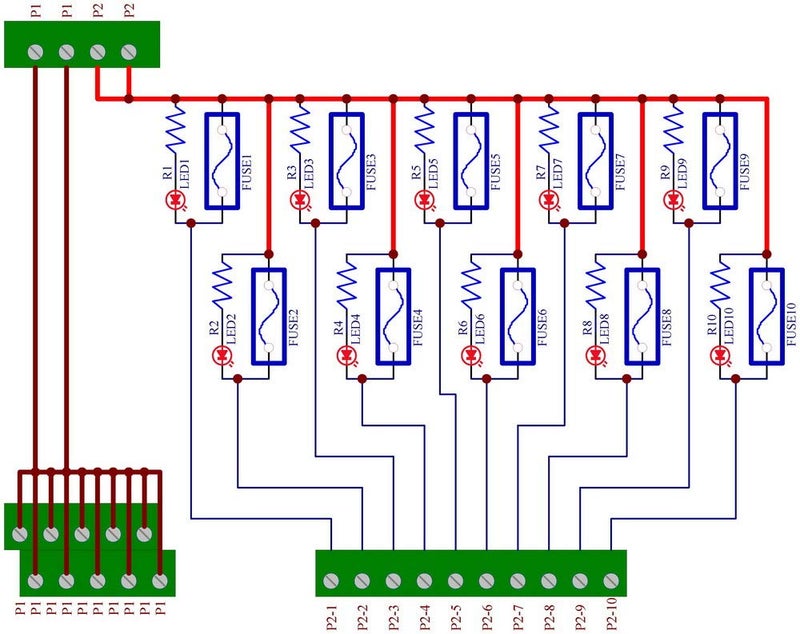 Electronics-Salon Panel Mount 10 Position Power Distribution Fuse Module Board, for AC/DC 5~32V - Image 4