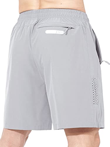 NORTHYARD Men's Athletic Running Shorts Quick Dry Workout Shorts 7"/ 5"/ 9" Lightweight Sports Gym Basketball Shorts Hiking Exercise Grey 3XL - Image 3