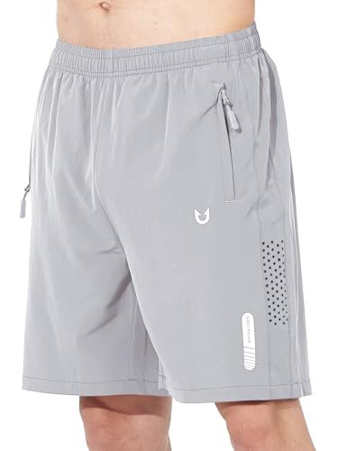 NORTHYARD Men's Athletic Running Shorts Quick Dry Workout Shorts 7"/ 5"/ 9" Lightweight Sports Gym Basketball Shorts Hiking Exercise Grey 3XL - Image 1