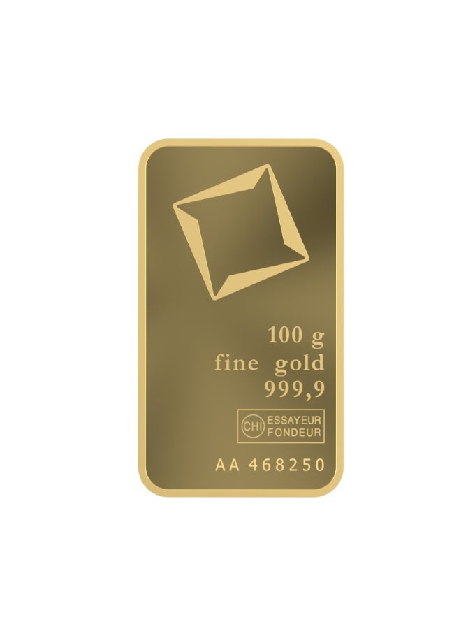 Valcambi Suisse 100g Fine Gold Bar 999.9 Purity Swiss Minted with Assay Certificate - Image 3