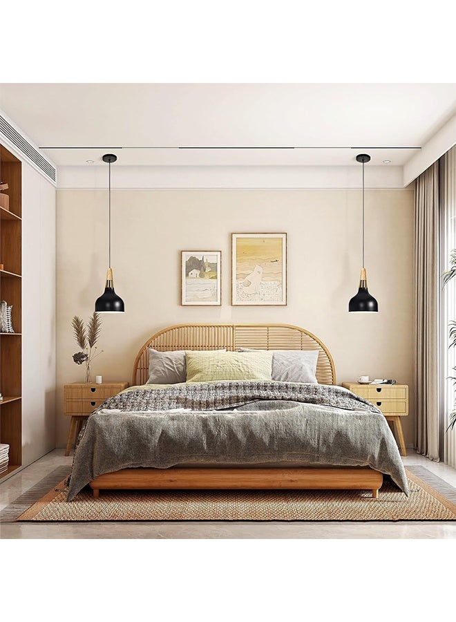 Pendant Ceiling Light, Chandelier Decor Lamp, 3-Color Light Indoor Lighting Hanging Lamp with Adjustable Cord, Ceiling Lamp for Kitchen Home Island Dining Room Bedroom (Black) - Image 4