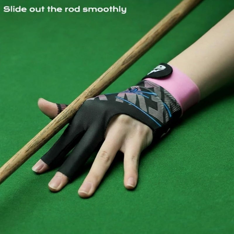 NALACAL Billiards Glove for Left Hand - High Elasticity 3 Finger Pool Glove, Breathable Anti-Slip Snooker Cue Sport Glove (Blue, M Size) - Image 5