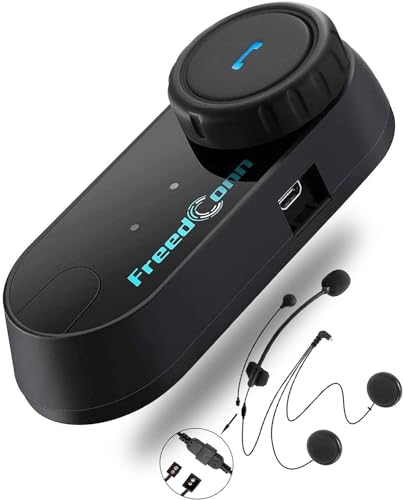 FreedConn Motorcycle Helmet Bluetooth HeadsetTCOM VB with Music Sharing 2Riders 800M Universal Intercom Communication SystemsWaterproof Motobike InterphoneFMSiriBT502 in 1 Mic for All Helmets - Image 1