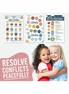 Y&D 4 Colorful Feelings Chart For Kids Learning Posters Walls - List Of Poster Educational Classroom Decorations, Periodic Table Emotions School Counselors  - Image 3