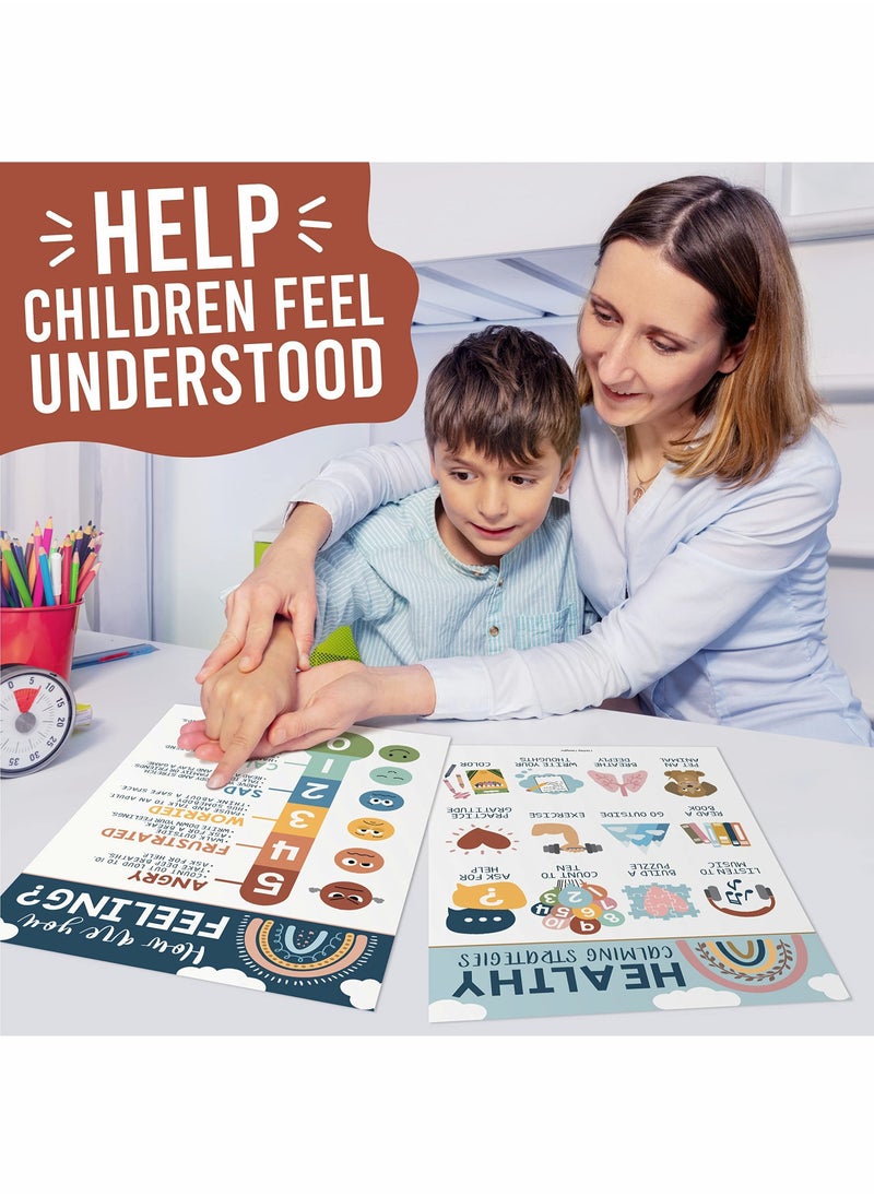 Y&D 4 Colorful Feelings Chart For Kids Learning Posters Walls - List Of Poster Educational Classroom Decorations, Periodic Table Emotions School Counselors  - Image 5