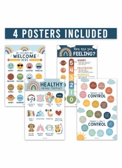 Y&D 4 Colorful Feelings Chart For Kids Learning Posters Walls - List Of Poster Educational Classroom Decorations, Periodic Table Emotions School Counselors  - Image 2