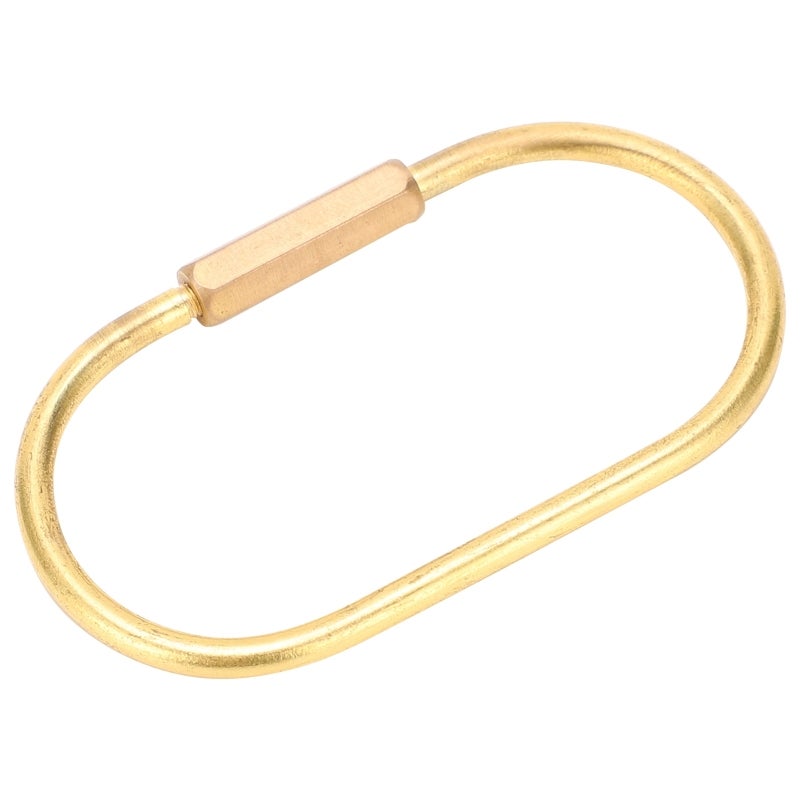 Brass Keychain: Retro Oval Screw Lock Key Ring - Durable Rust-resistant Brass Key Holder for Daily Use Backpack Handbag Accessory - Image 3