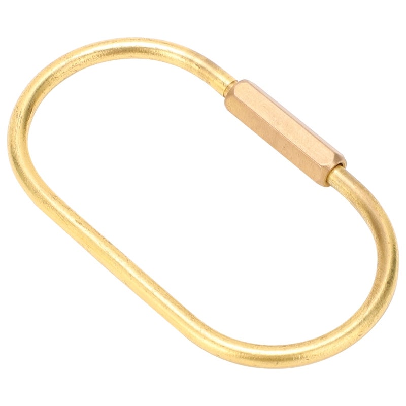 Brass Keychain: Retro Oval Screw Lock Key Ring - Durable Rust-resistant Brass Key Holder for Daily Use Backpack Handbag Accessory - Image 4