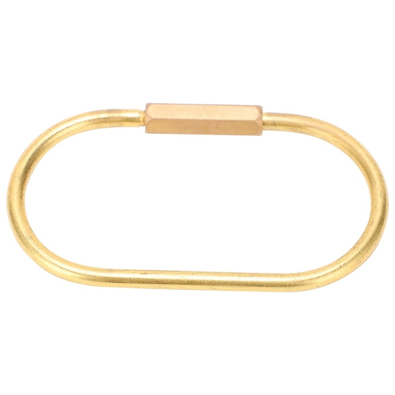 Brass Keychain: Retro Oval Screw Lock Key Ring - Durable Rust-resistant Brass Key Holder for Daily Use Backpack Handbag Accessory - Image 1