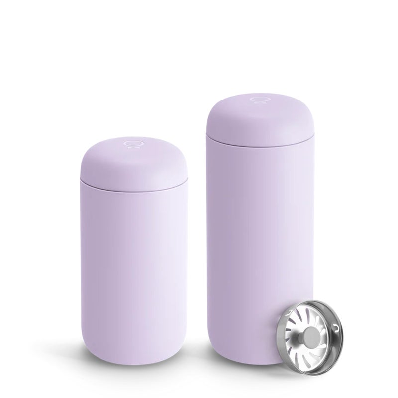 Fellow 12 oz Carter Move Travel Mug - Vacuum-Insulated Stainless Steel Travel Coffee Mug - Coffee Tumbler with Ceramic Interior and Splash Guard - Lavender Purple - Image 4