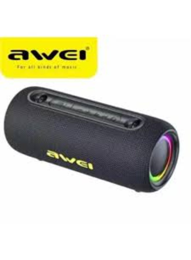أوي مكبر صوت لاسلكي خارجي من Awei، بقوة 26 واط، وتقنية بلوتوث 5.3، وإضاءة RGB، ومقاوم للماء، باللون الأسود، موديل KA33 - Image 3