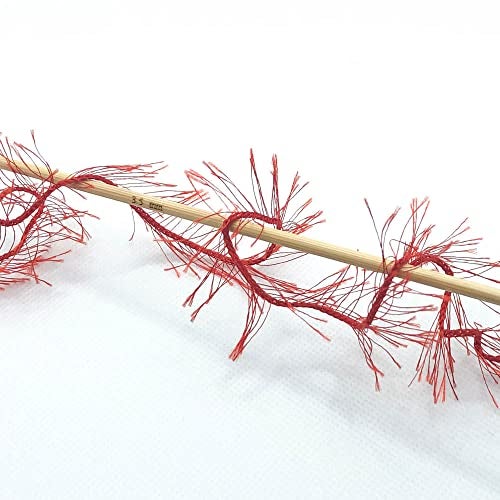 Buvemu Eyelash Fun Fur Yarn 100 Gram (3.53 Ounces) 175 Yards (160 Meters) (Bright Red) - Image 3
