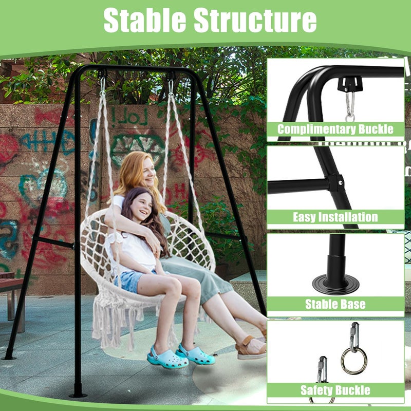 LIODUX Hammock Chair Stand - Max Load 330lbs, Heavy Duty for Outdoor or Indoor Use, Hanging Chair Not Included (Black) - Image 3