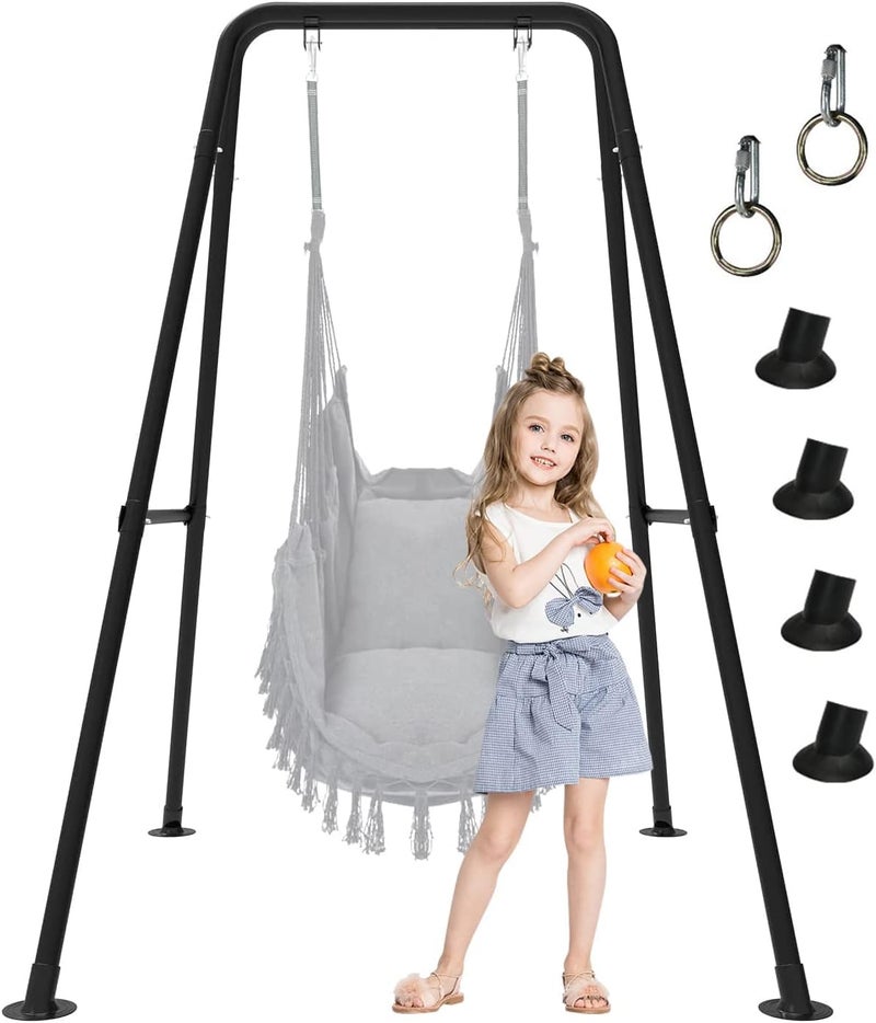 LIODUX Hammock Chair Stand - Max Load 330lbs, Heavy Duty for Outdoor or Indoor Use, Hanging Chair Not Included (Black) - Image 1
