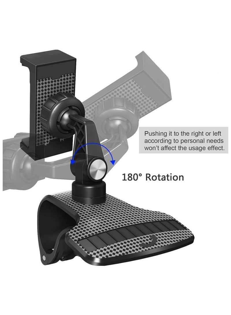 Y&D Car Phone Holder, Dashboard Cellphone Mount, 360° Rotation Cradle, One Hand Operation Clip Design Mount for 3-6.9 inch Smartphones, with Temporary Parking Calling Number Plate - Image 3