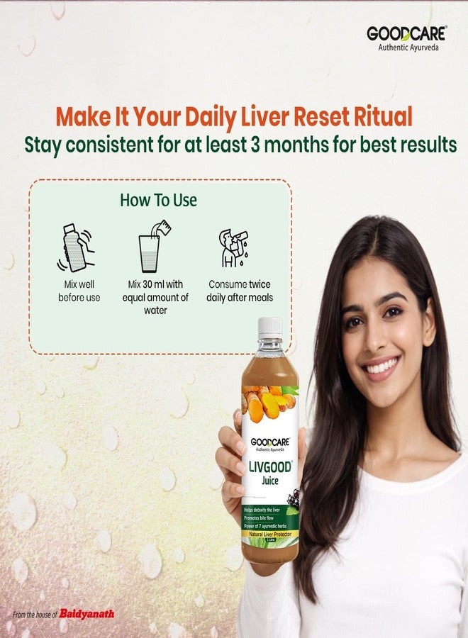 GOOD CARE Goodcare LivGood Liver Care Juice 1000ml by Baidyanath | Antioxidant-Rich Detox | 7 Ayurvedic Herbs | Supports Liver Health, Digestion & Metabolism - Image 5