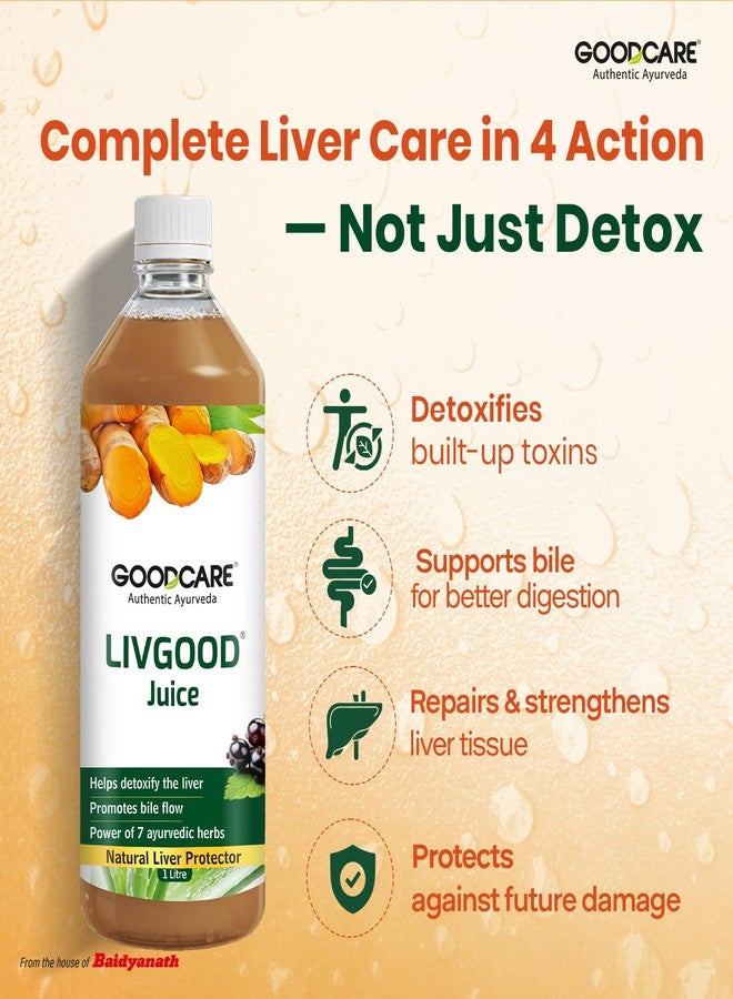 GOOD CARE Goodcare LivGood Liver Care Juice 1000ml by Baidyanath | Antioxidant-Rich Detox | 7 Ayurvedic Herbs | Supports Liver Health, Digestion & Metabolism - Image 4