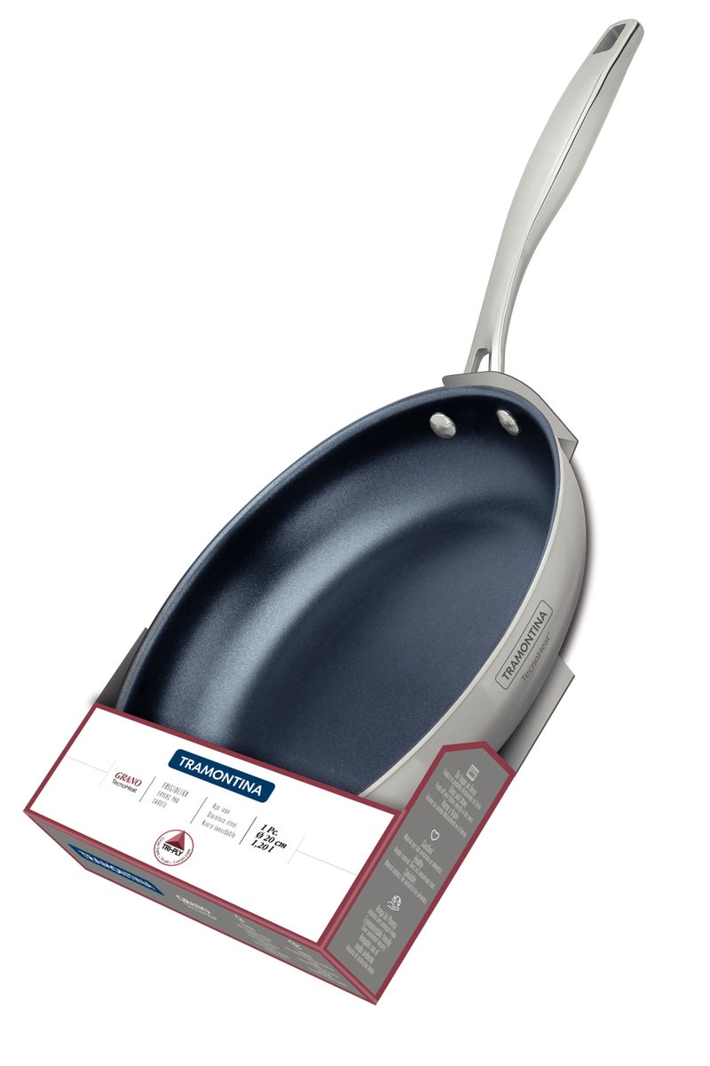 Tramontina 🇧🇷 20CM Grano Frying Pan 1.2L with Ceramic Coating – Tri-Ply Stainless Steel | Nonstick | Induction & Oven Safe | Since 1911 – Model 62155206 - Image 2