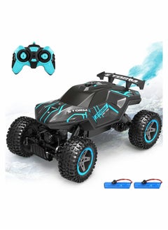 Y&D RC Cars 1/16 Scales Remote Control Car 4WD Off-Road Rock Crawler,2.4GHz All Terrain Monster Truck with Rear Fog Stream 5 LED Lighting Modes,2 Battery for 60 Min Play, Toy Boys  - Image 1