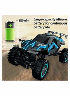 Y&D RC Cars 1/16 Scales Remote Control Car 4WD Off-Road Rock Crawler,2.4GHz All Terrain Monster Truck with Rear Fog Stream 5 LED Lighting Modes,2 Battery for 60 Min Play, Toy Boys  - Image 3