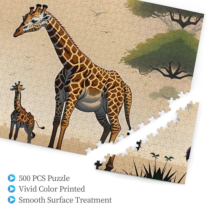Phayah Mother and Child Giraffe 500 Piece Jigsaw Puzzle Home Decor Gift - Image 3