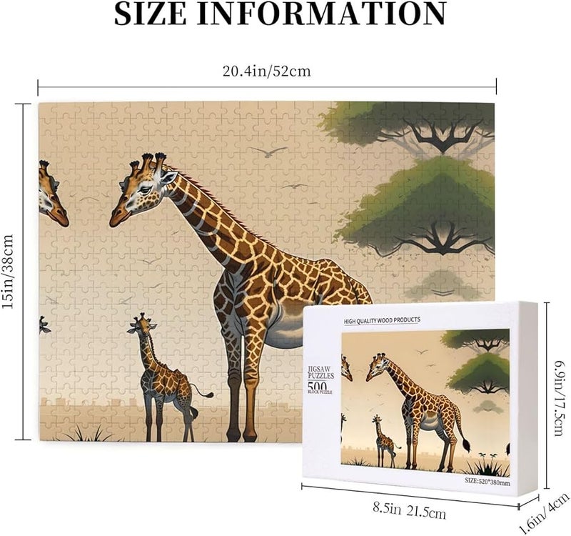 Phayah Mother and Child Giraffe 500 Piece Jigsaw Puzzle Home Decor Gift - Image 5