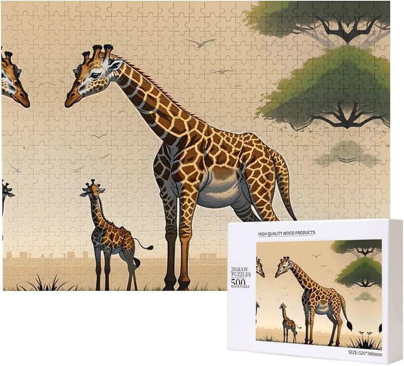 Phayah Mother and Child Giraffe 500 Piece Jigsaw Puzzle Home Decor Gift - Image 2